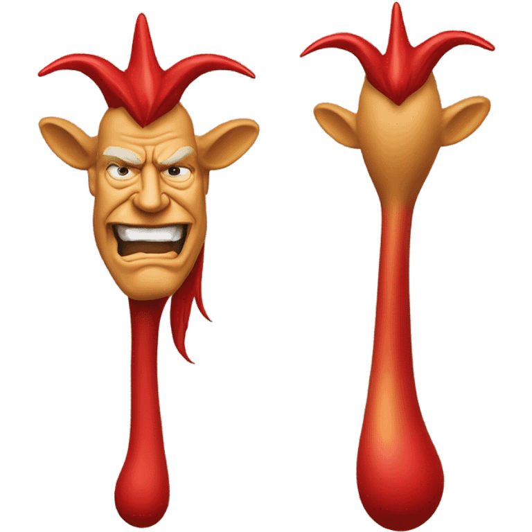 Donald trump with red horns and tail emoji