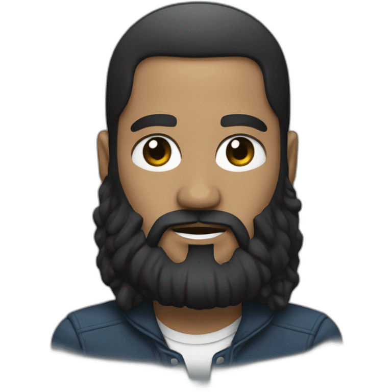 a dj, whithout hair and black beard emoji