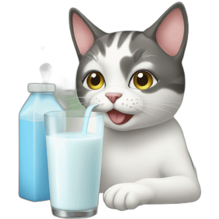 Cat drinking milk emoji