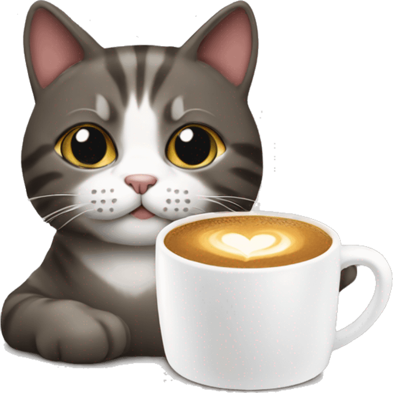 CAT with coffee emoji