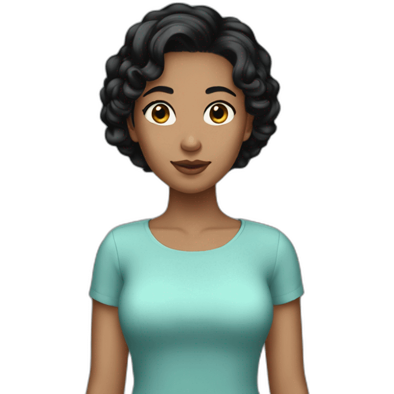 Grander girl short black hair emoji