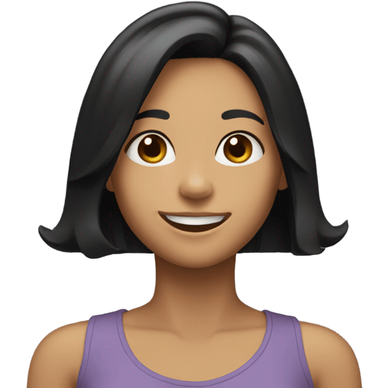 smiling girl with black hair emoji