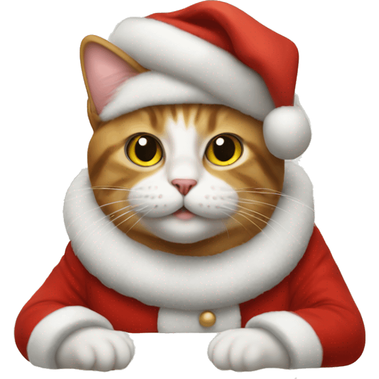 cat dressed as santa claus emoji