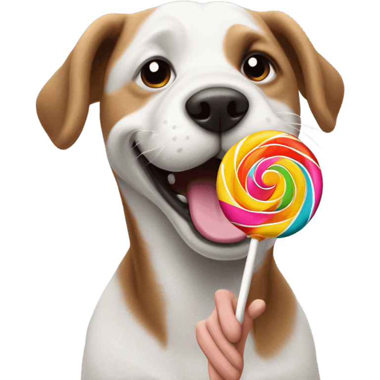 Dog eating a lollipop  emoji