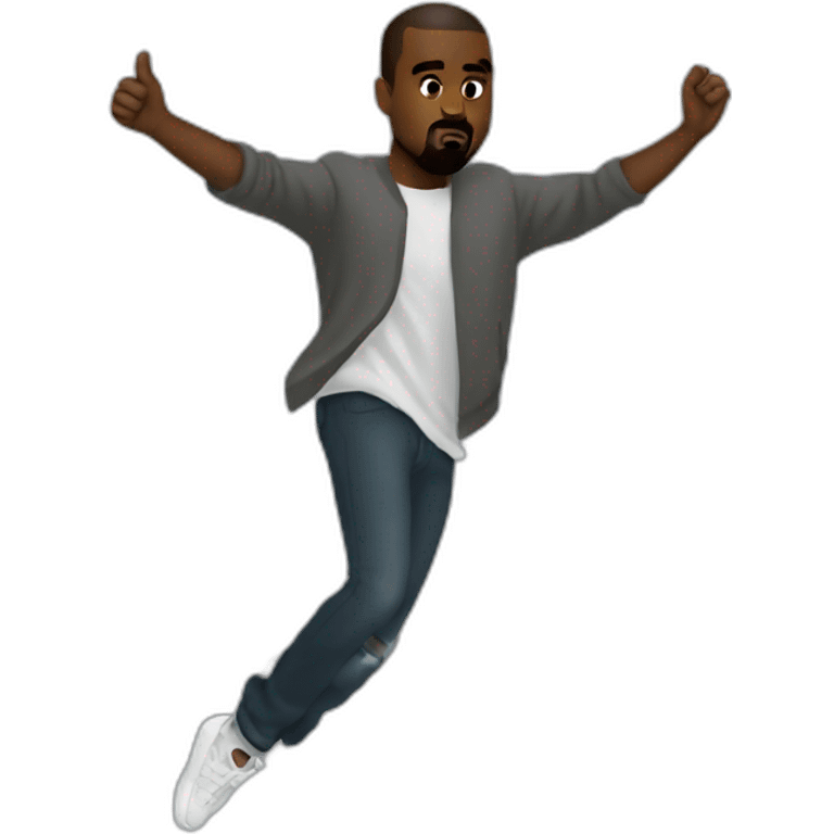 kanye west flying emoji