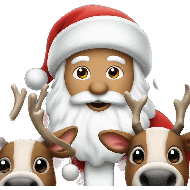 Santa Claus with reindeers emoji