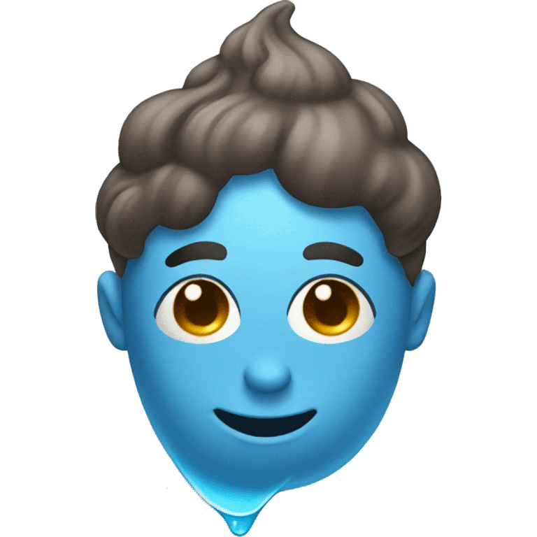 blue poop with shampoo emoji