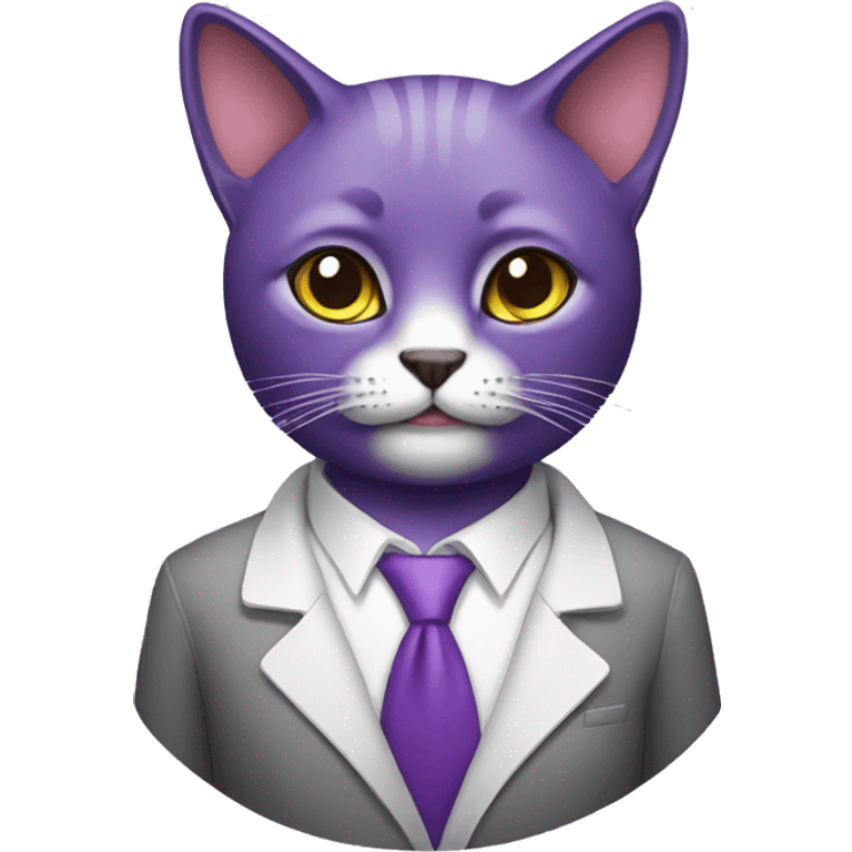 Purple humanised Cat psychiatrist emoji