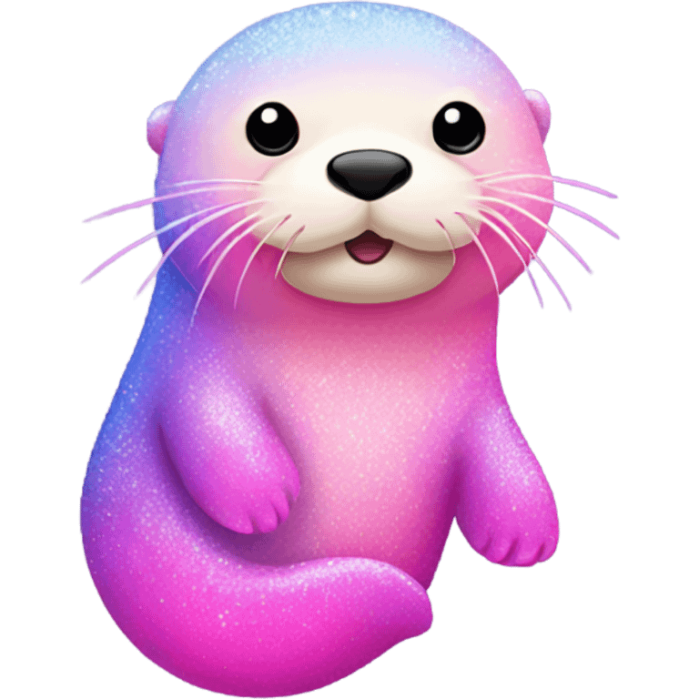 Pink ombre sea otter with glitter  emoji