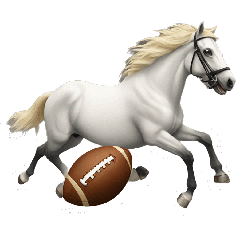 Horse catching a football emoji