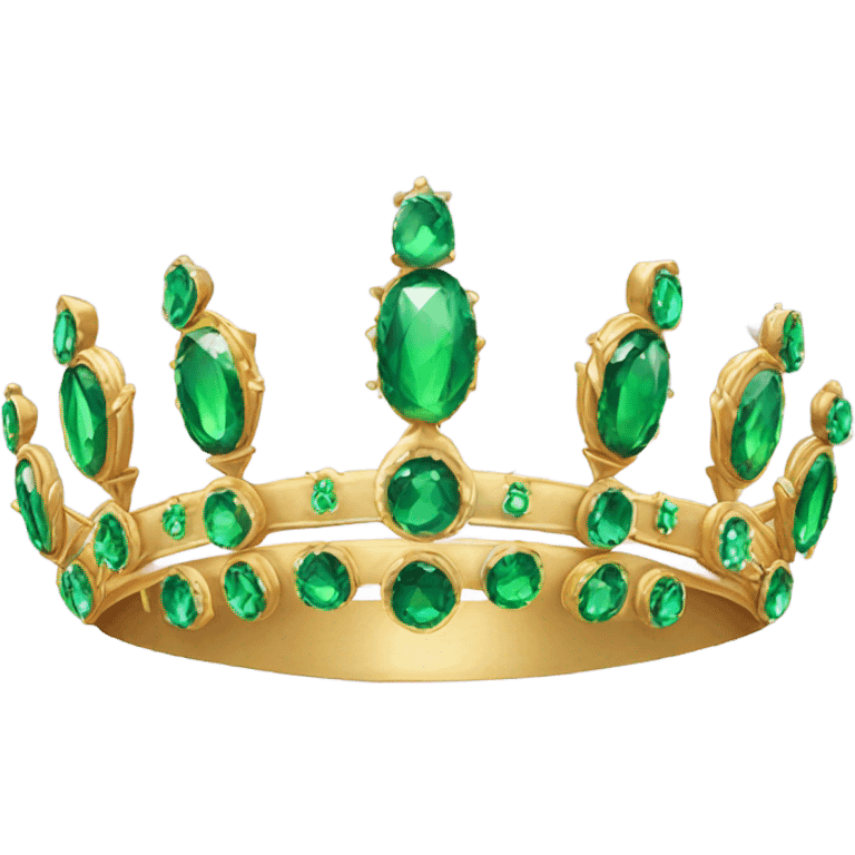 Tiara with only green gemstones  emoji