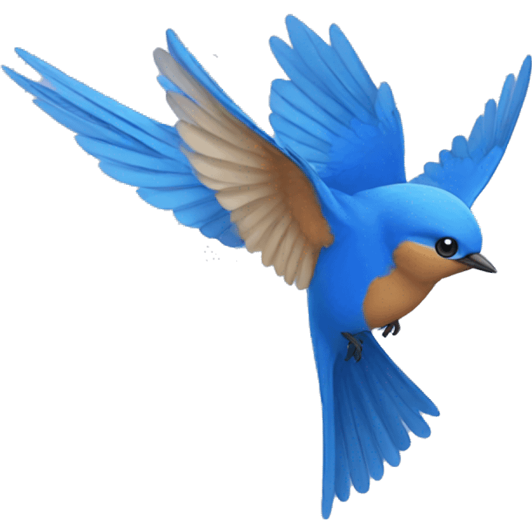 Bluebird flying emoji