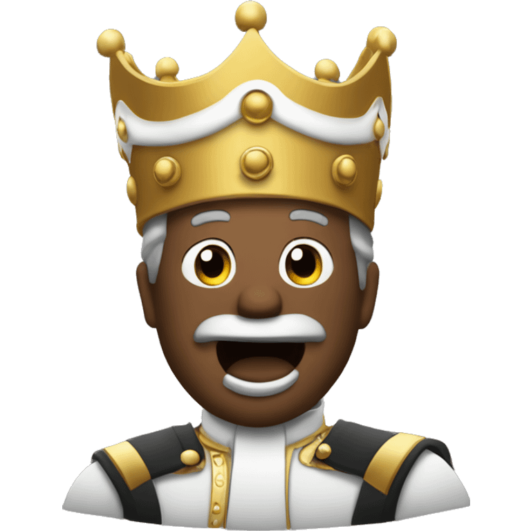 King Baldwin rasing his and slightly above his head in a sigma attitude  emoji