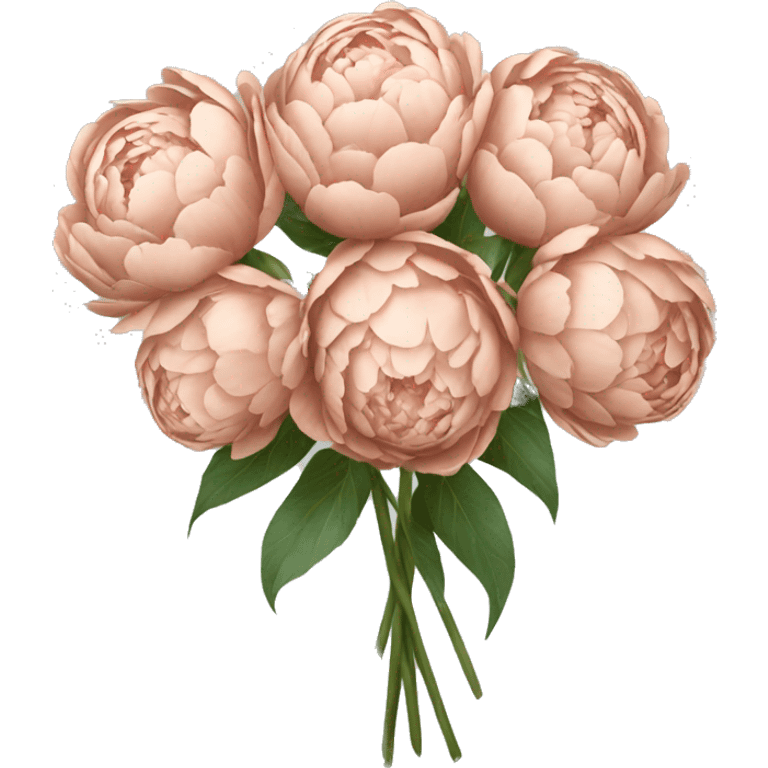 A bouquet of rose gold colored peonies emoji