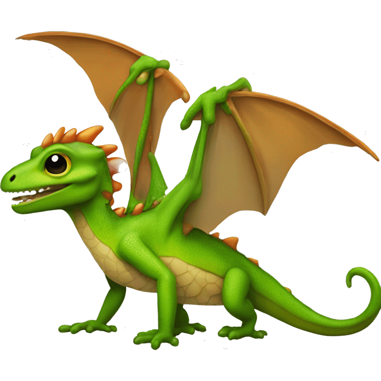 a gecko as a battle dragon with wings emoji