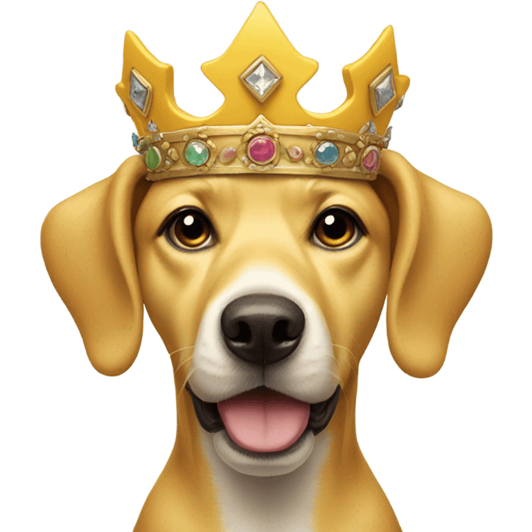 Yellow dog with a crown emoji