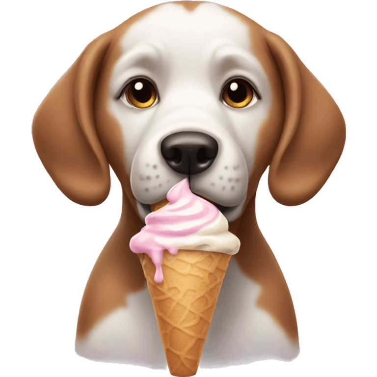 dog with ice cream emoji