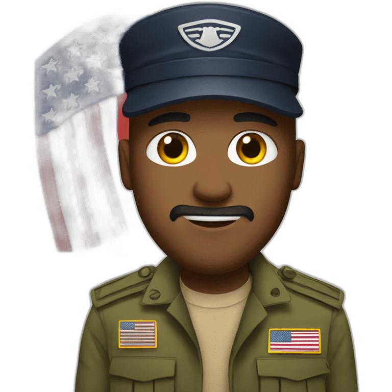 patriotic military rapper emoji