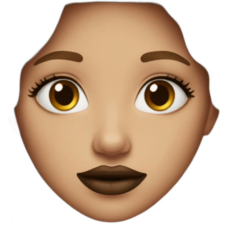 the girl with the ugly caca brown lipstick emoji