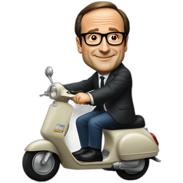 François Hollande sur un scooter emoji