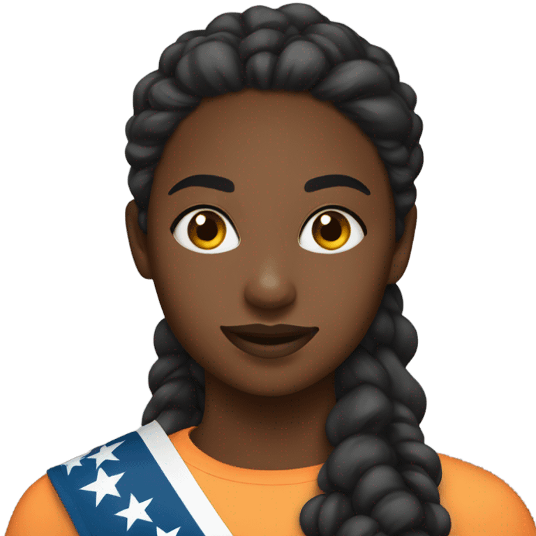 black girl doing colorguard emoji