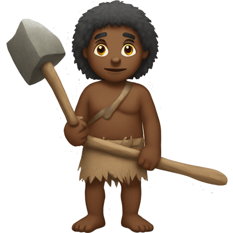 Aborigine with stone axe emoji