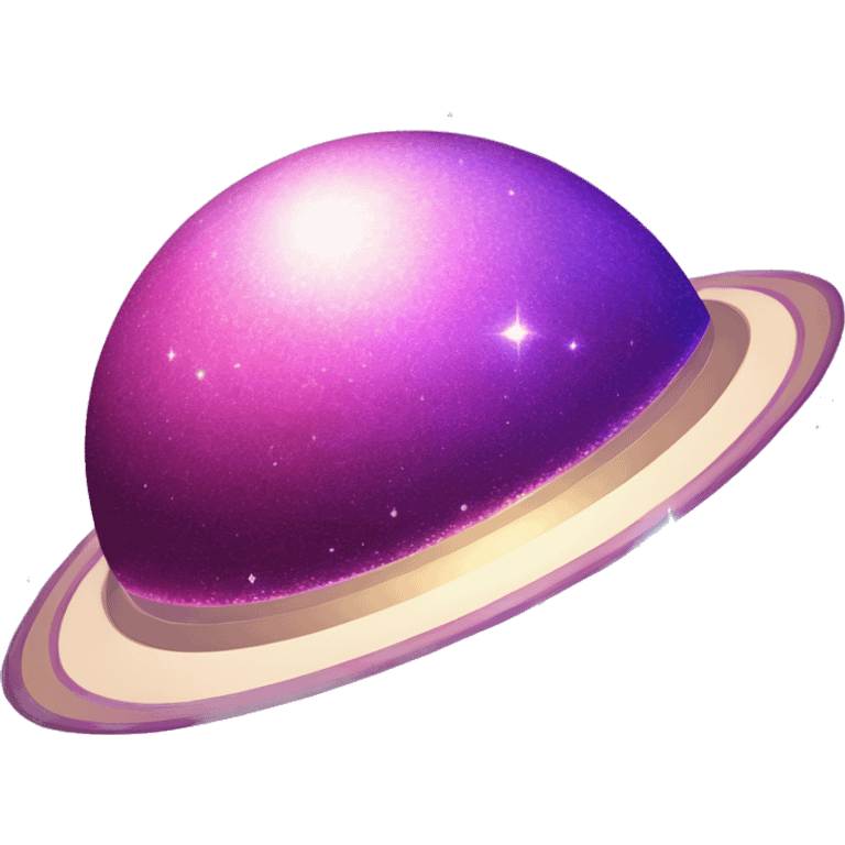 sparkly glittery blue purple and pink glitter planet with white saturn ring emoji