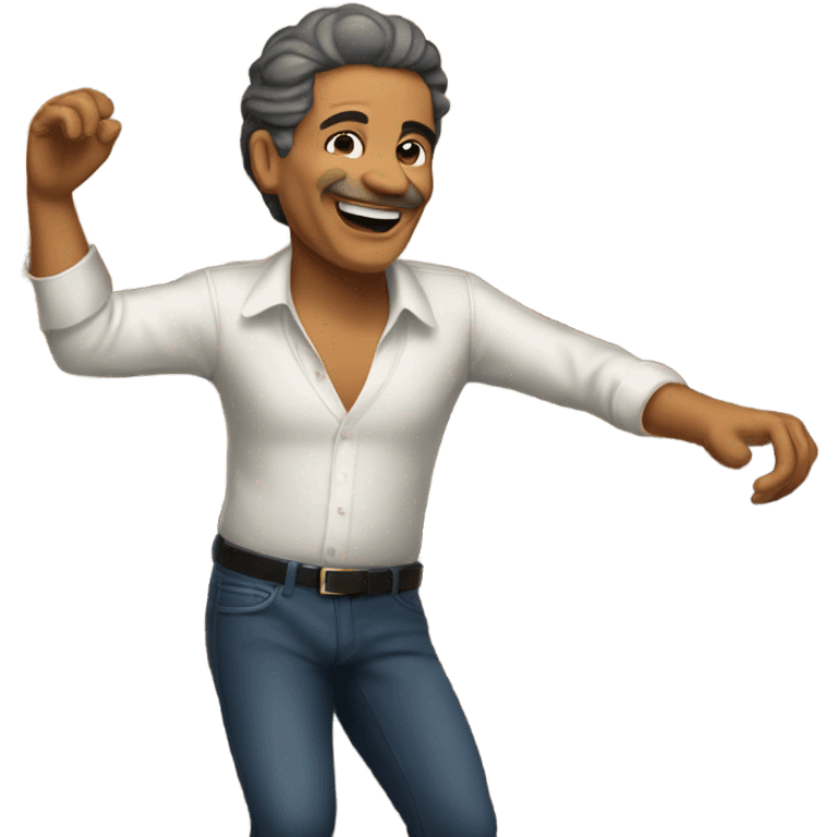 Hispanic 48 year old dancing at a bar emoji