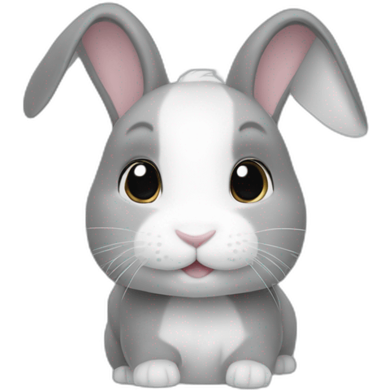 Minilop grey and white bunny emoji