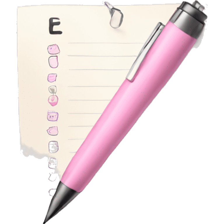 Light pink to do list with pen emoji