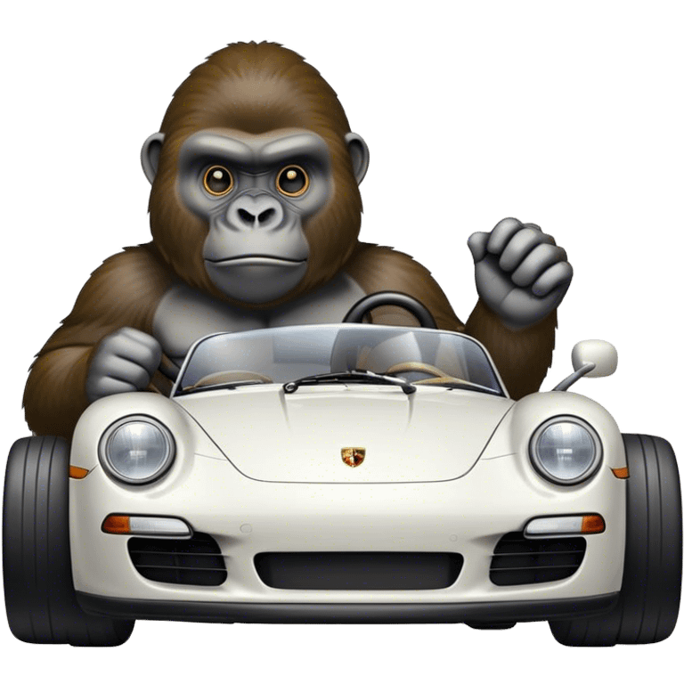 gorilla driving porsche emoji