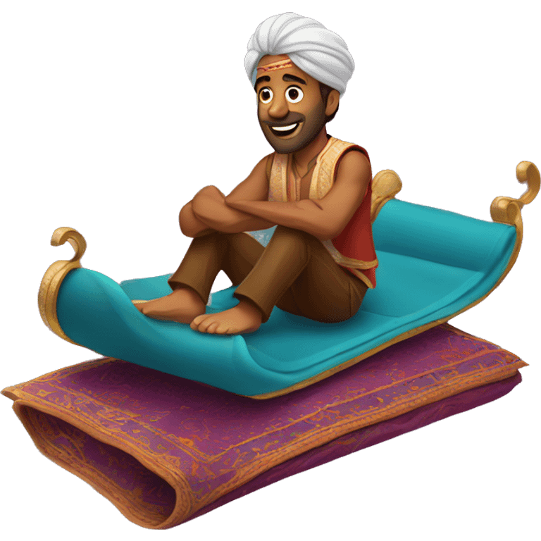 Indian guy riding on a magic carpet emoji