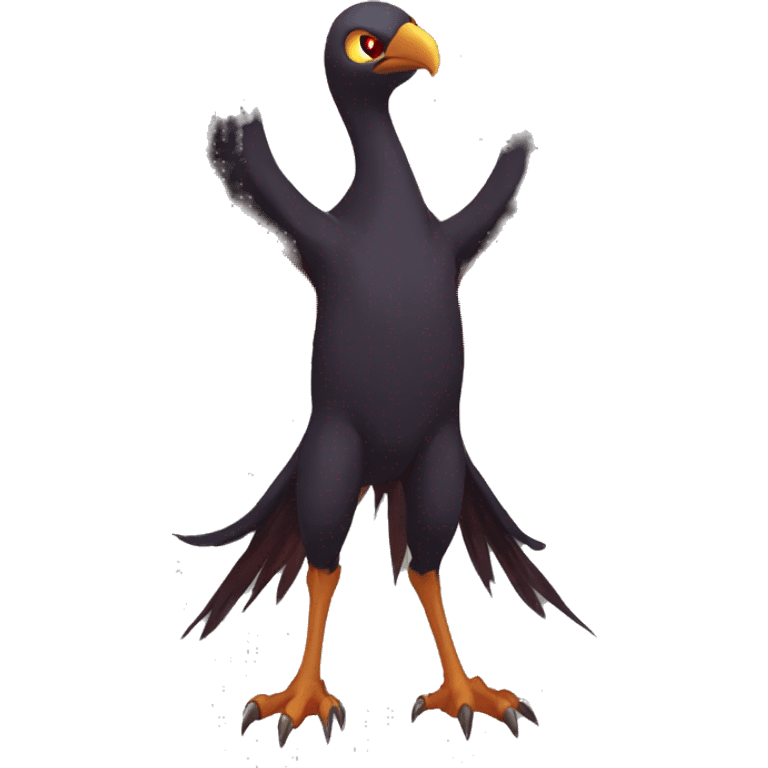 Fantasy legendary godly dark bird shadow-type-Phoenix Fakemon full body emoji