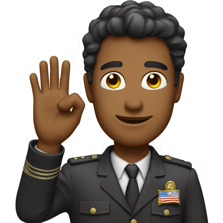 attractive man saluting emoji