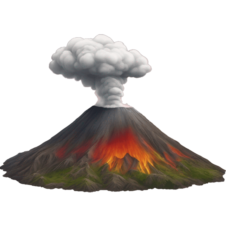 Vulcano che erutta un'arcobaleno emoji