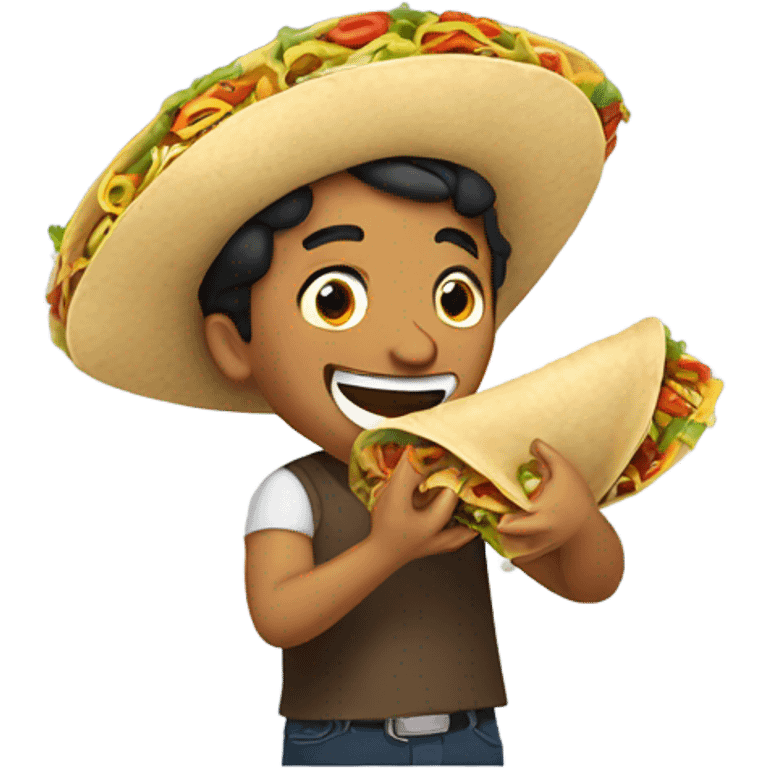 Mexican eating a taco emoji