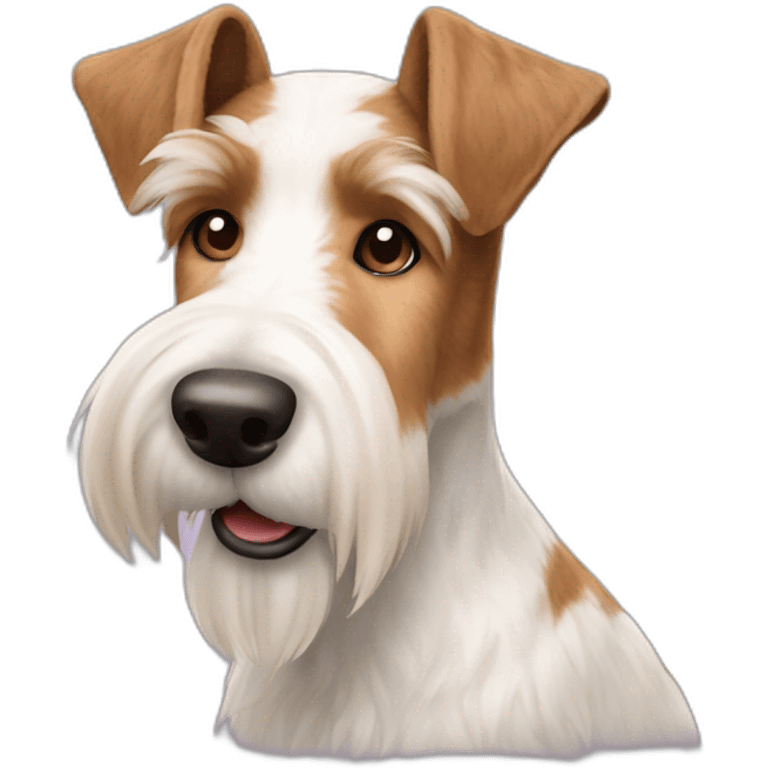 brown and white long hair fox terrier emoji