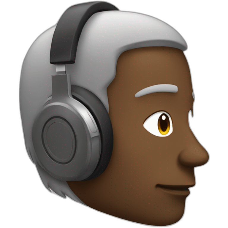 man with headphones listening in peace emoji