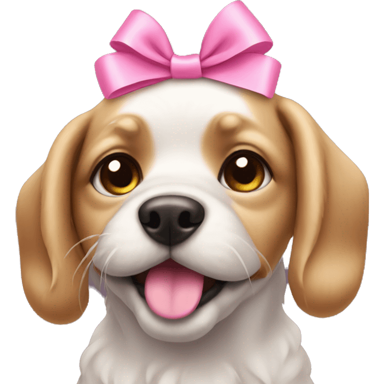 Dog with a pink bow  emoji