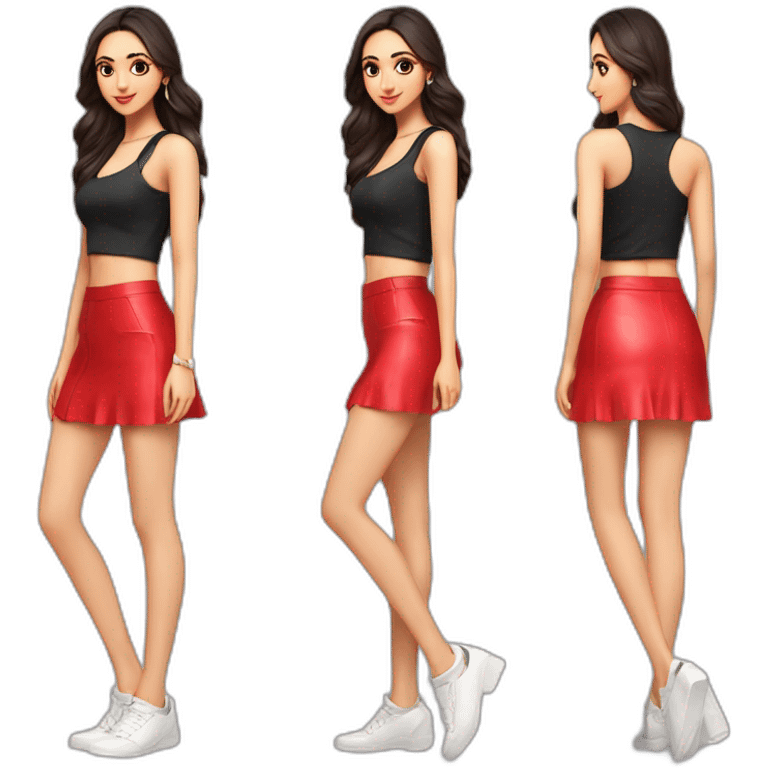 Kiara Advani in red mini skirt emoji