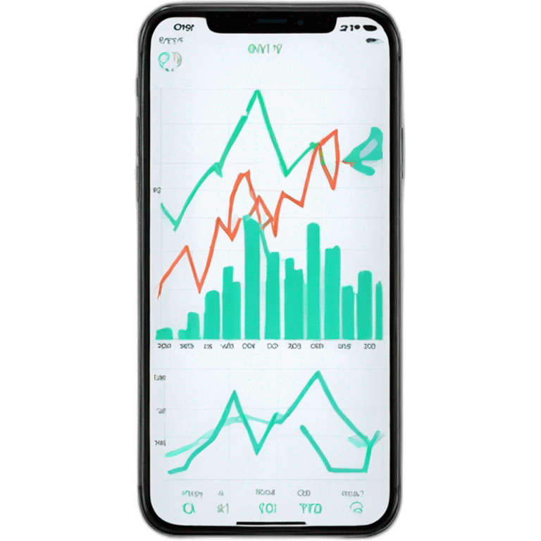 market graph on phone emoji