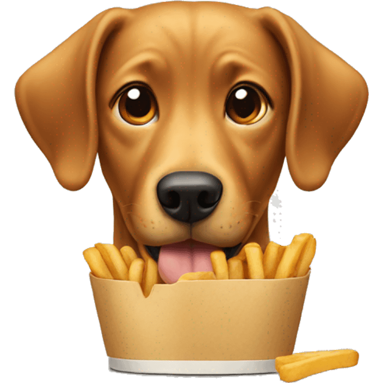 Dog eating a fry emoji