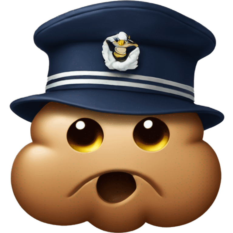 Poop with navy hat  emoji