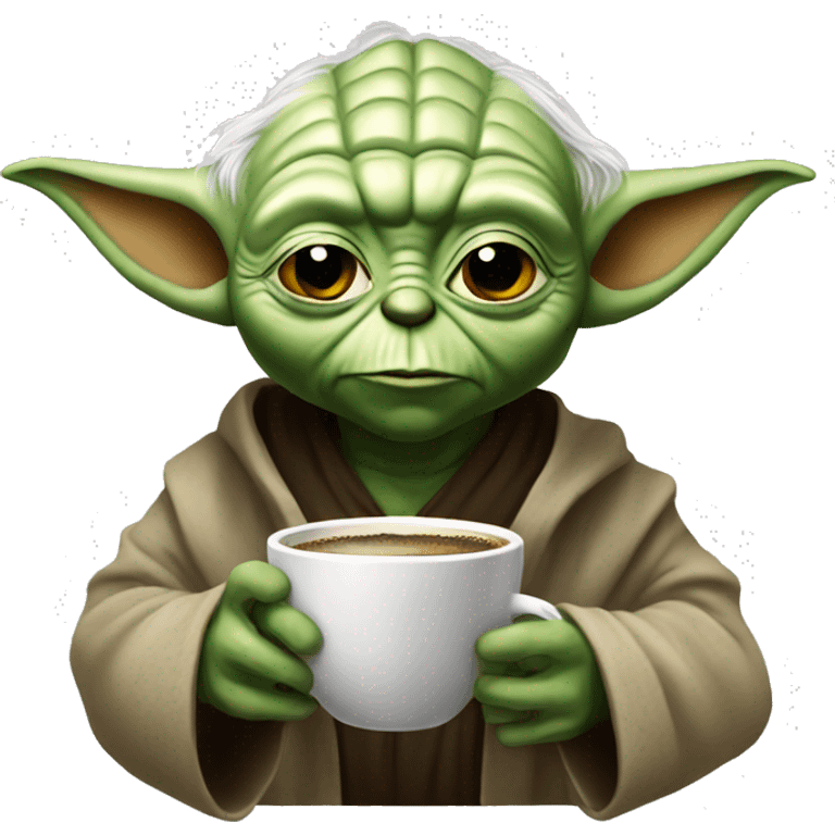 Yoda drinking coffe emoji