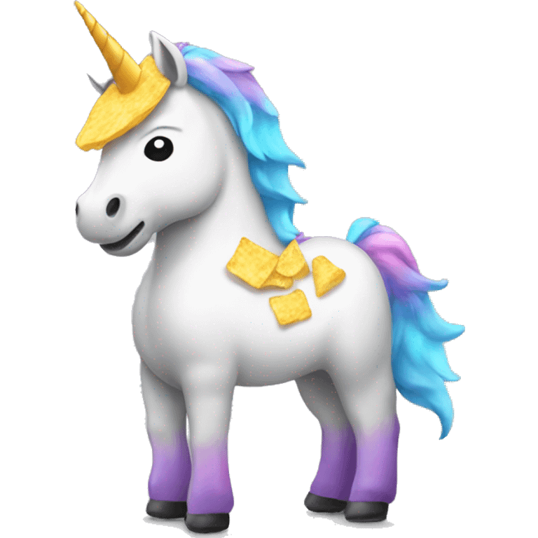 Unicorn with chips on his back emoji