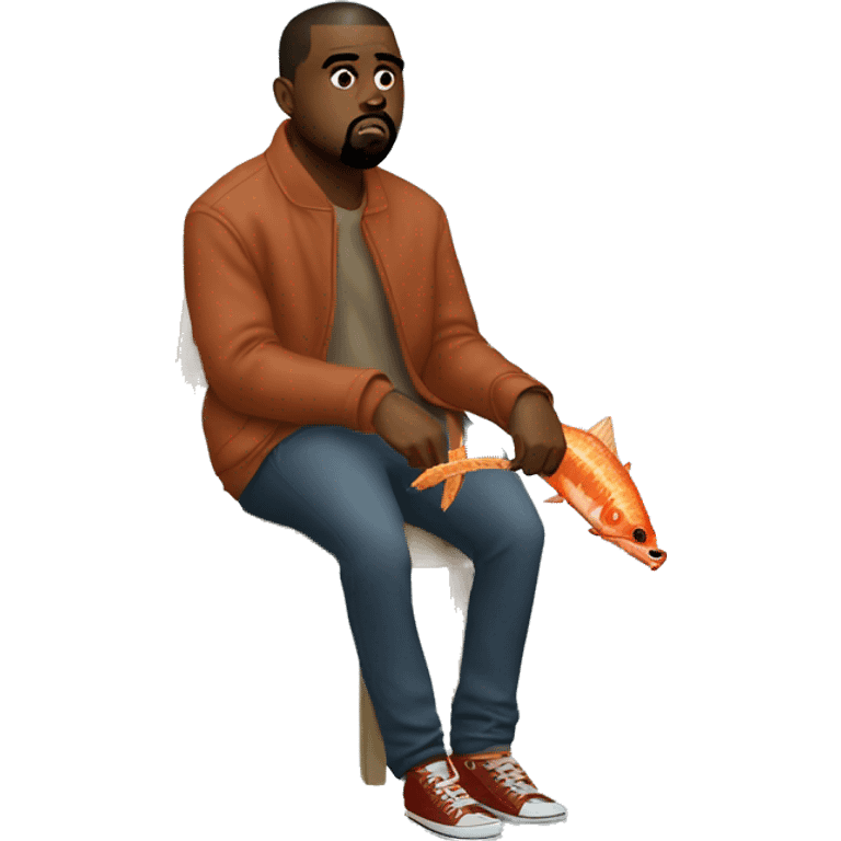 Kanye West eating fish sticks emoji