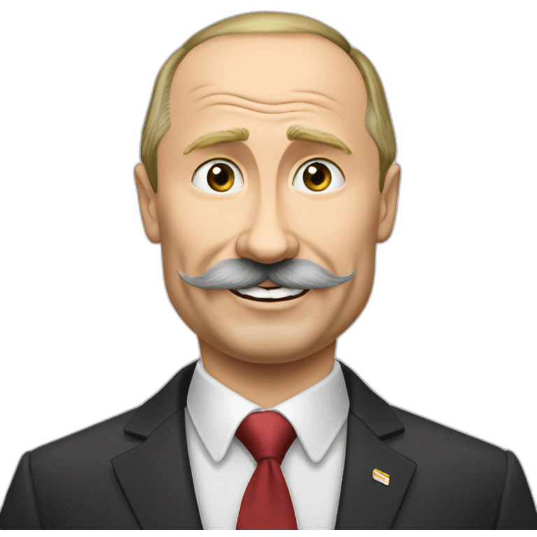 Vladimir Putin with toothbrush mustache emoji