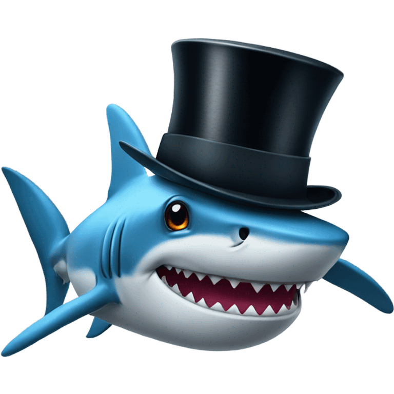 Shark with a top hat emoji