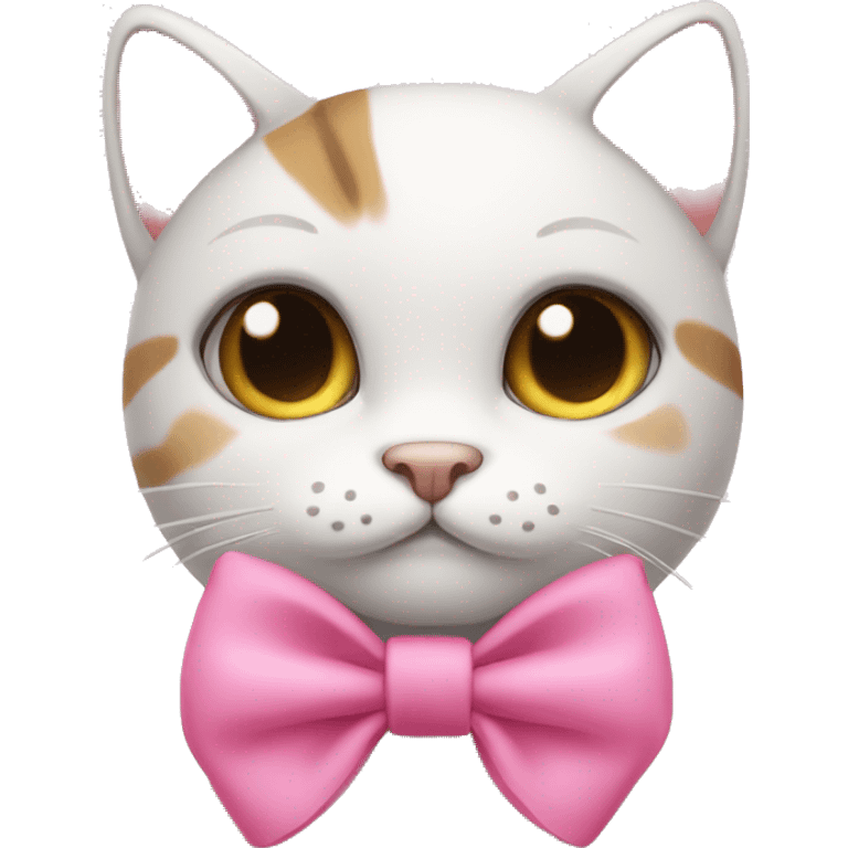 Cute cat with pink bow on head  emoji