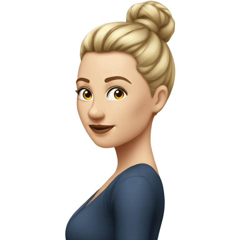 profle picture stunning curvy white woman, high ponytail emoji